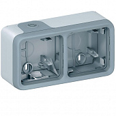 Купить Коробка Legrand Plexo 069672 установочная двухместная серая по низкой цене
