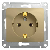 Купить Розетка Schneider Electric Glossa GSL000443 одноместная с заземлением титан по низкой цене
