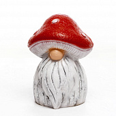 Купить Фигура садовая Гриб гном с бородой 56 см по низкой цене