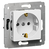 Купить Розетка Legrand Cariva 773621 одноместная с заземлением и защитными шторками белый по низкой цене