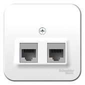 Купить Розетка Schneider Electric Blanca BLNIA045451 2хRJ45 компьютерная двухместная с изолирующей пластиной белая по низкой цене