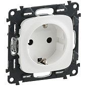 Купить Розетка Legrand Valena Allure 753720 одноместная с заземлением и защитными шторками белый по низкой цене
