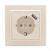 Купить Розетка EKF Минск c USB с заземлением бежевая по низкой цене