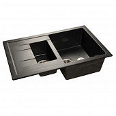 Купить Мойка GranFest Quadro GF-Q775KL кухонная композитная черная 771х497 мм по низкой цене