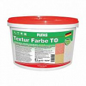 Купить Штукатурка PUFAS Textur Farbe декоративная акриловая Короед, Шуба 2 мм ТФ, 16 кг по низкой цене