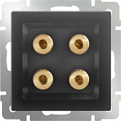 Купить Розетка Werkel WL08-AUDIOx4 акустическая черный матовый по низкой цене