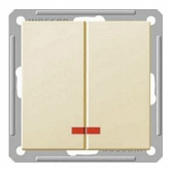 Купить Выключатель Schneider Electric W59 VS516-251-2-86 двухклавишный с индикатором Слоновая кость по низкой цене