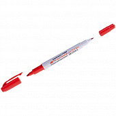 Купить Маркер перманентный Crown Multi Marker Twin двухсторонний 2 мм/1 мм красный по низкой цене