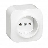 Купить Розетка Legrand Кутео о/у, 1 гнездо, б/з, 10 А, 230 В, IP20, белая по низкой цене