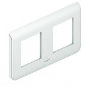 Купить Рамка Legrand Mosaic 078804 белая двухместная по низкой цене