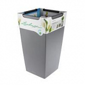 Купить Кашпо Lechuza Cubico Complete charcoal metallic 22x22x41 см по низкой цене