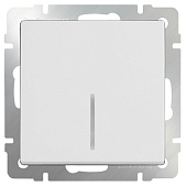 Купить Выключатель Werkel WL01-SW-1G-2W-LED одноклавишный проходной с индикатором белый по низкой цене