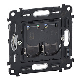 Купить Розетка Legrand Valena In'matic 753070 RJ45 компьютерная двухместный черный по низкой цене