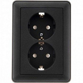 Купить Розетка Schneider Electric W59 RS16-255-68 двухместная с заземлением и защитными шторками черный бархат по низкой цене