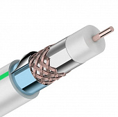 Купить Кабель Rexant коаксиальный RG-6U+Cu 75 Ом Cu/Al/Cu/Al 90% с тройным экраном белый бухта 305 м по низкой цене