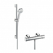 Купить Набор Hansgrohe Crometta 100 Vario Combi 27030400 душевой с термостатом белый/хром по низкой цене