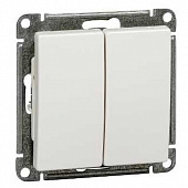 Купить Выключатель Schneider Electric W59 VS510-252-2-86 двухклавишный Слоновая кость по низкой цене