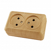 Купить Розетка Ладога SQ1801-0051 ЭКО о/у, 2 гнезда, б/з, 10 А, 230 В, IP20, сосна по низкой цене