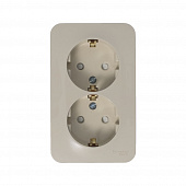 Купить Розетка двойная Schneider Electric Бланка с заземлением бежевая по низкой цене