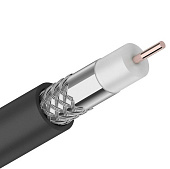 Купить Кабель Rexant коаксиальный RG-6U 75 Ом CCS/Al/Al 64% Outdoor черный бухта 305 м по низкой цене