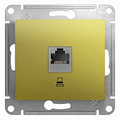 Купить Розетка Schneider Electric Glossa GSL001081K RJ45 компьютерная одноместный фисташковый по низкой цене