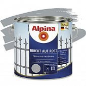 Купить Эмаль Alpina Direkt auf Rost по ржавчине гладкая RAL 7040 серая 0,75 л по низкой цене