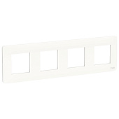 Купить Рамка Schneider Electric Unica Studio NU200818 белая четырехместная по низкой цене