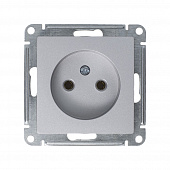 Купить Розетка Schneider Electric Атлас Дизайн без заземления без рамки алюминий по низкой цене
