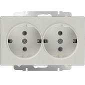 Купить Розетка Werkel WL03-SKG-02-IP20 двухместная с заземлением Слоновая кость по низкой цене