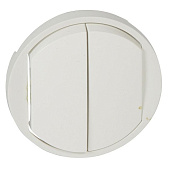 Купить Накладка Legrand Celiane 068002 двухклавишная белая по низкой цене