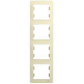 Купить Рамка Schneider Electric Glossa GSL000208 бежевая четырехместная по низкой цене