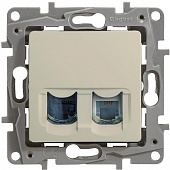 Купить Розетка Legrand Etika 672352 RJ11+RJ45 телефонно-компьютерная двойной Слоновая кость по низкой цене