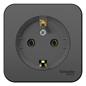 Купить Розетка Schneider Electric Blanca BLNRA110116 Компакт одноместная с заземлением и изолирующей пластиной антрацит по низкой цене
