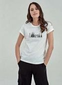 Купить Футболка Piazza Italia 25991 с принтом, белая по низкой цене