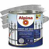 Купить Эмаль Alpina Direkt auf Rost по ржавчине молотковая серебристая 0,75 л по низкой цене