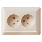 Купить Розетка Schneider Electric W59 RS16-254-28 двухместная с защитными шторками Слоновая кость по низкой цене