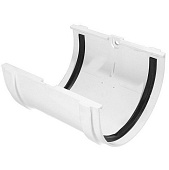 Купить Соединитель желоба Docke ПВХ Premium D120/85 мм с резиновым уплотнителем RAL 9003 Пломбир по низкой цене