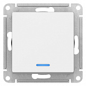 Купить Выключатель Schneider Electric AtlasDesign ATN000113 одноклавишный с индикатором белый по низкой цене