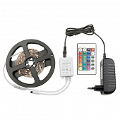 Купить Комплект Volpe ULS-Q211 светодиодной ленты с адаптером 5050-30LED/IP20/RGB 300 см по низкой цене