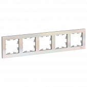 Купить Рамка Schneider Electric Атлас Дизайн 5 постов жемчуг по низкой цене