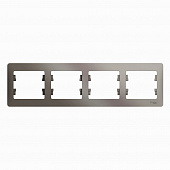 Купить Рамка Schneider Electric Глосса 4 поста горизонтальная платина по низкой цене