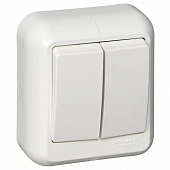 Купить Выключатель Schneider Electric Прима A56-029-B двухклавишный белый по низкой цене