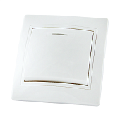 Купить Выключатель TDM Electric ТАЙМЫР SQ1814-0004 в рамку с/у, 1 клавиша, с/инд., 10 А, 230 В, IP20, керамика, белый по низкой цене