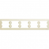 Купить Рамка Schneider Electric Glossa GSL000205 бежевая пятиместная по низкой цене
