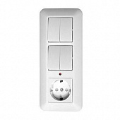 Купить Блок розетки с выключателем Schneider Electric Прима BK2VR-005B-B белый по низкой цене