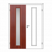 Купить Дверное полотно Olovi L2, ответная часть, cтекло, итальянский орех, 600x35х2000 мм, с/ф по низкой цене