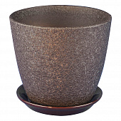 Купить Горшок керамический Бутон Винил d 12 см коричневый по низкой цене
