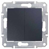 Купить Выключатель Schneider Electric Sedna SDN0300170 двухклавишный графит по низкой цене