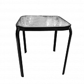 Купить Стол журнальный металлический 40,5х40,5х46 см со стеклянной столешницей по низкой цене