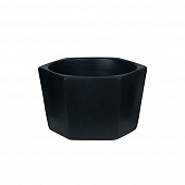 Купить Кашпо керамическое Эджес шестигранник d18 см черный по низкой цене